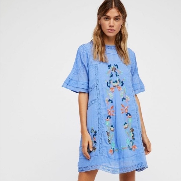 Free People Perfectly Victorian Periwinkle Dress